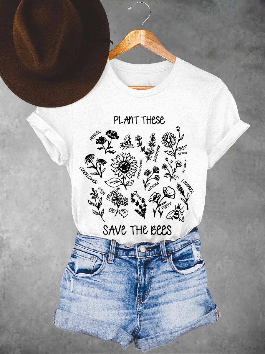 Women's plant these save the bees T-shirts