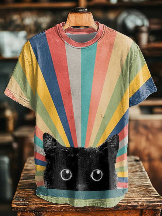 Unisex Cat Art Print T-Shirt