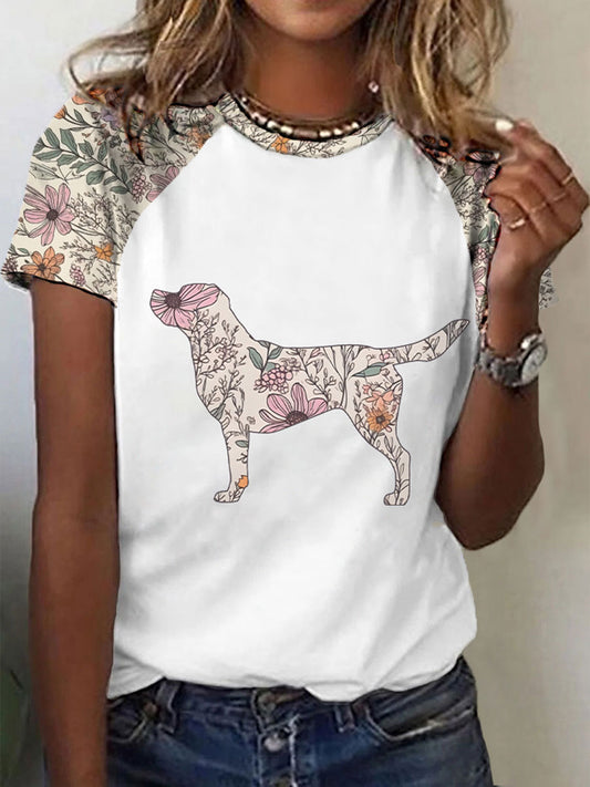 Women's Labrador Retriever Printed Casual T-Shirt