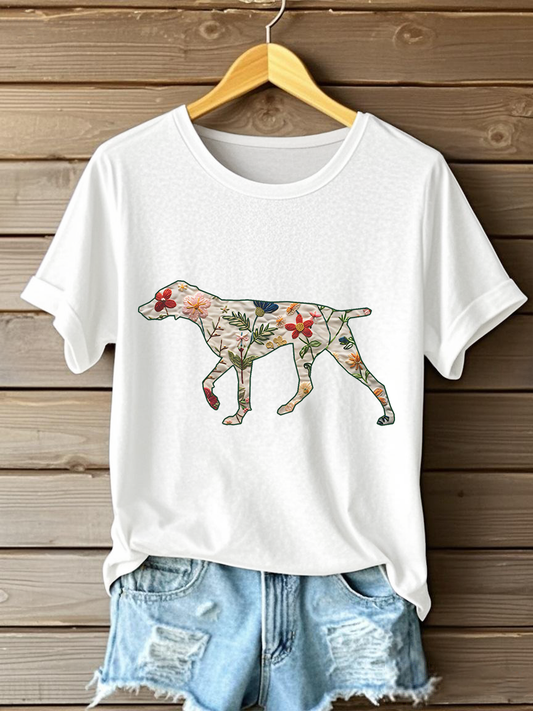 Women's German Shorthaired Pointer Print Casual T-Shirt
