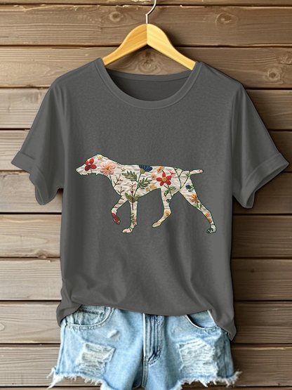 Women's German Shorthaired Pointer Print Casual T-Shirt