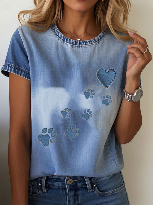 Women's Denim Puppy T-shirt