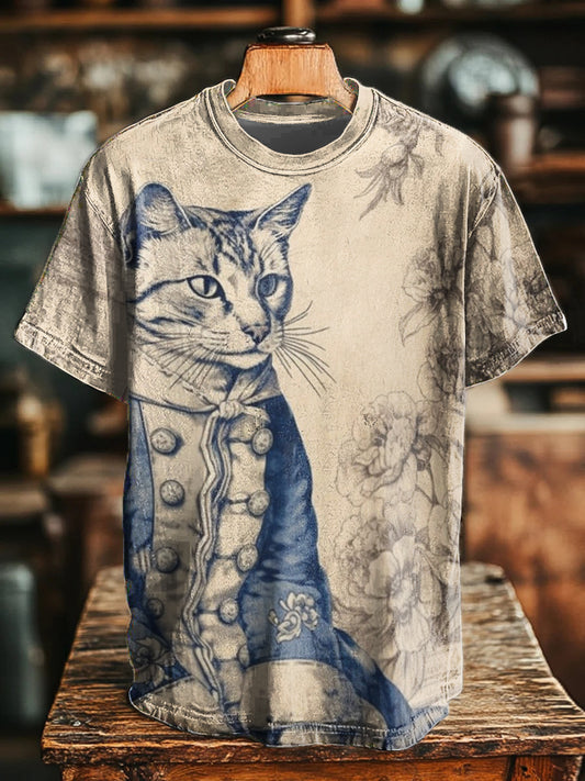 Unisex court cat print T-shirts