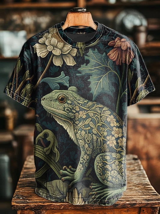 Unisex floral frog print T-shirts