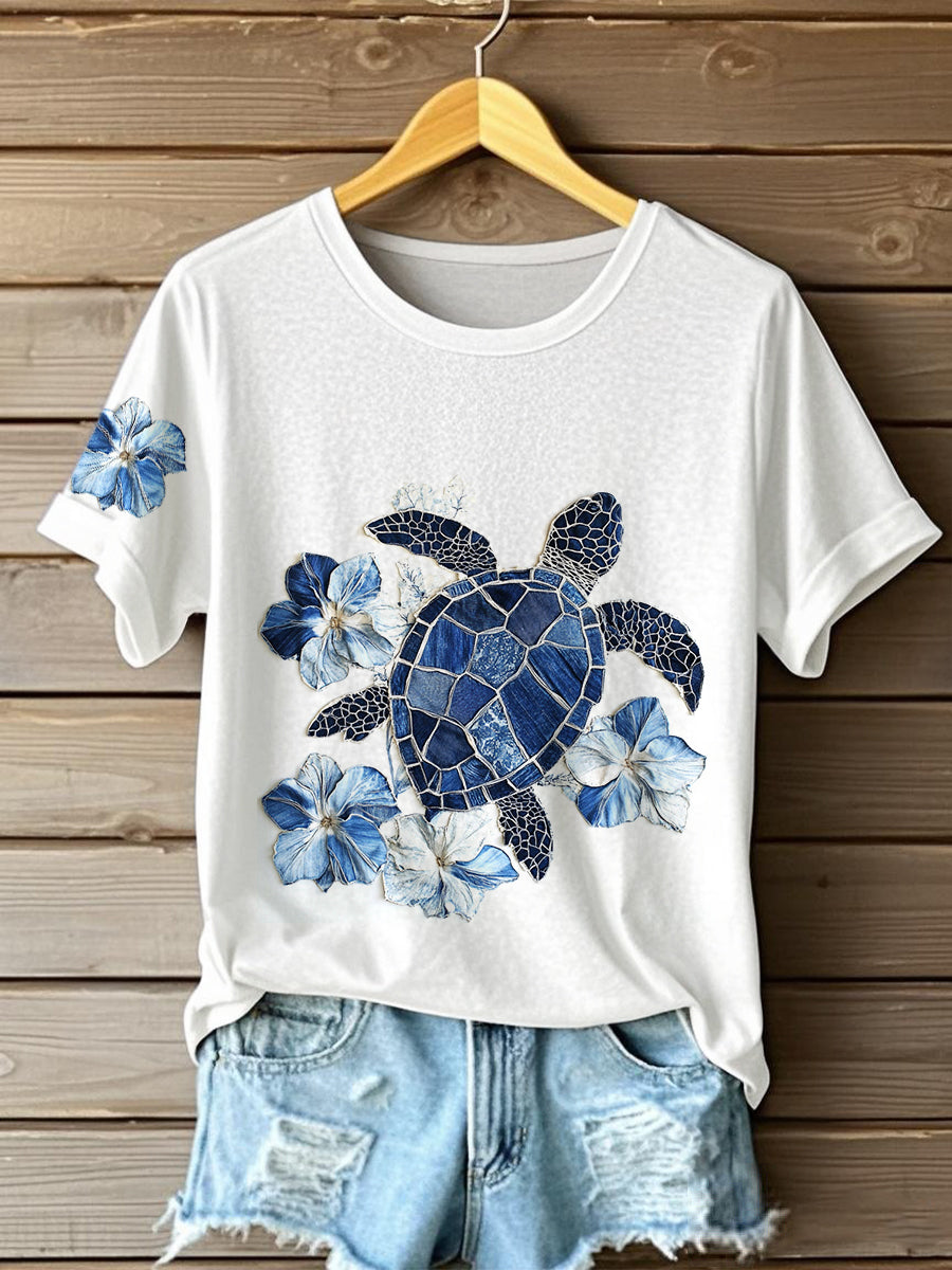Women's Denim Turtle T-shirt