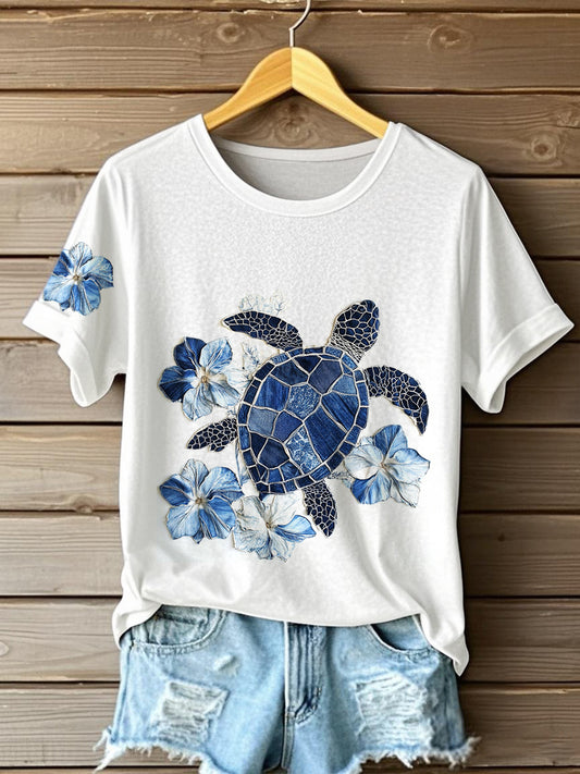 Women's Denim Turtle T-shirt