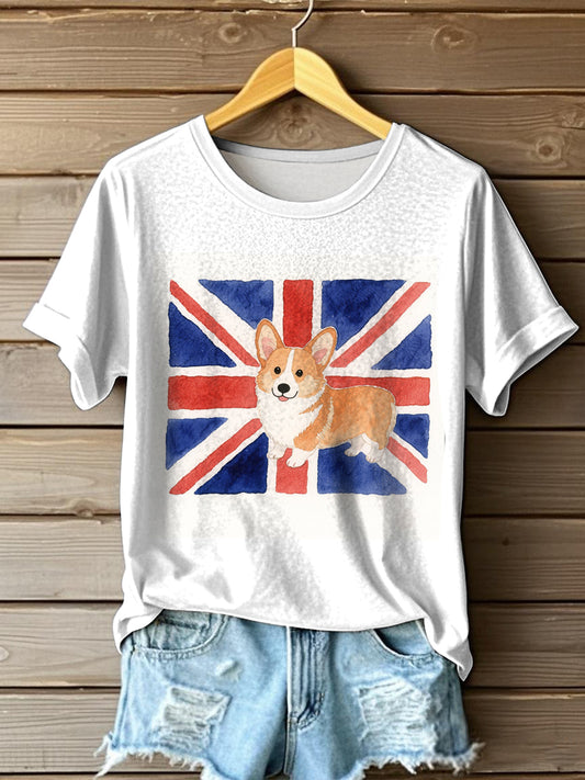 Women's Lovely Corgi  Print short-sleeved T-shirt