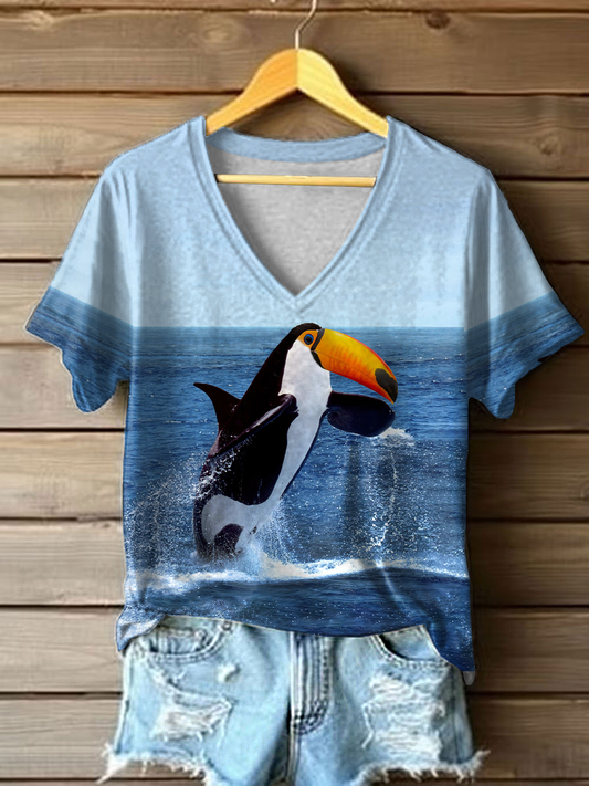 Women's Funny Animal Print Casual T-shirt