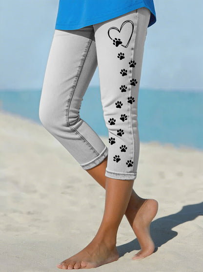 Women's Denim Paw Cropped leggings