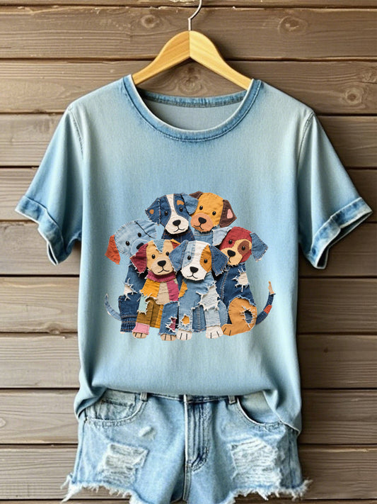 Women's Denim Dog T-shirt