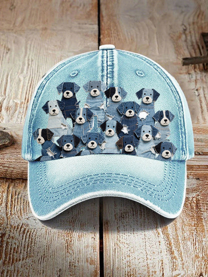 Unisex denim dog hats