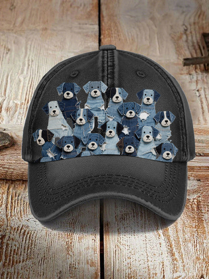 Unisex denim dog hats