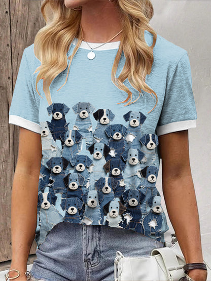 Women's Denim Dog T-shirt