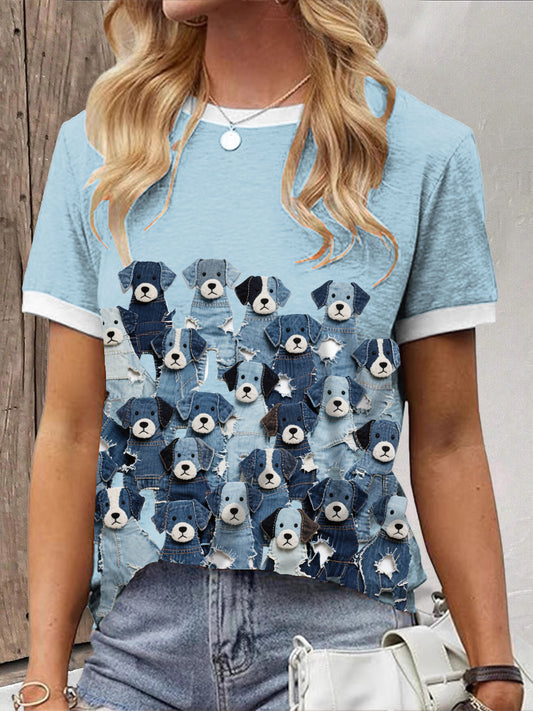 Women's Denim Dog T-shirt