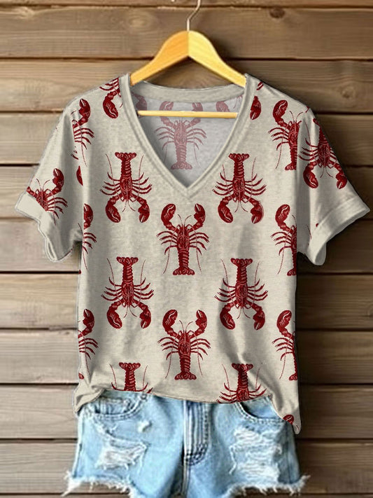Women's Lobster Printed T-shirt