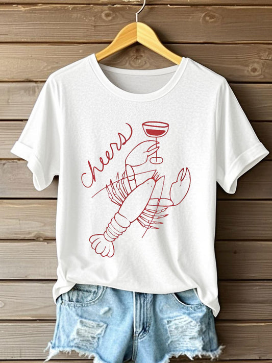 Women's Lobster Printed T-shirt