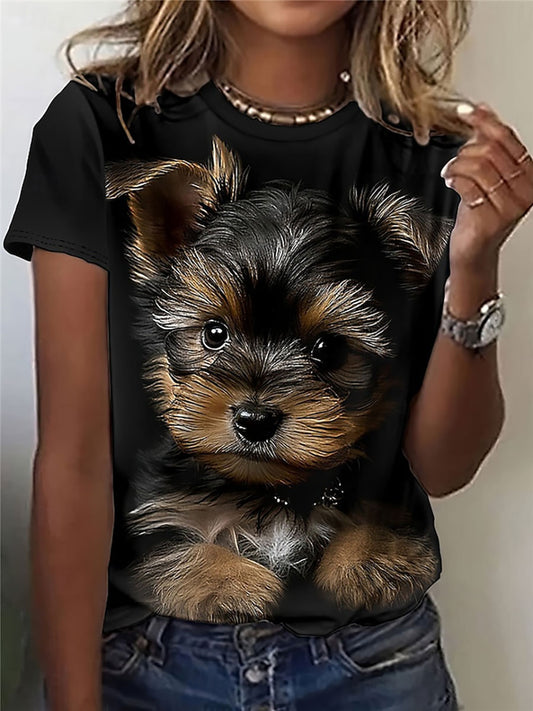 Women's Cute Cat Print Casual T-shirt