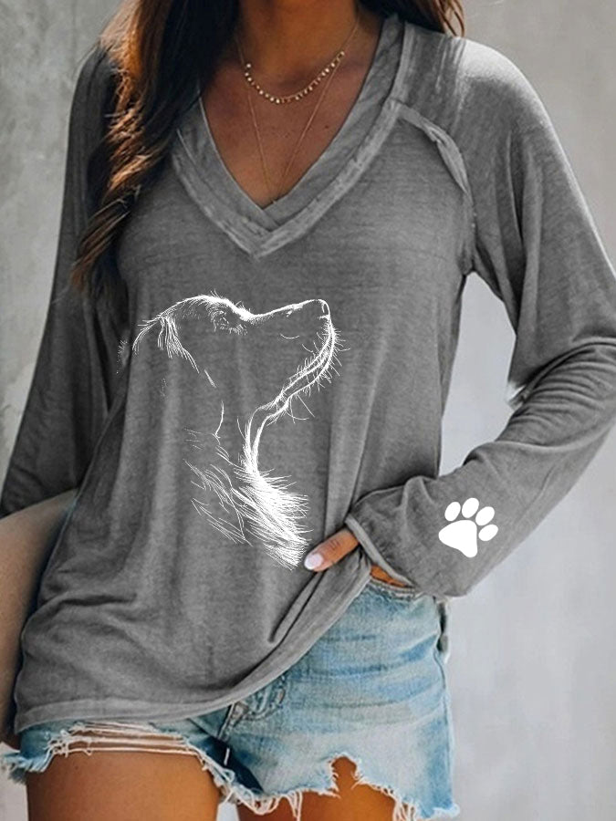 Women's Golden Retriever Printed Casual T-shirt