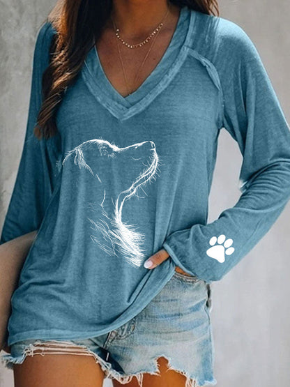 Women's Golden Retriever Printed Casual T-shirt