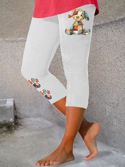 Women's Patchwork Art Dog Print Leggings