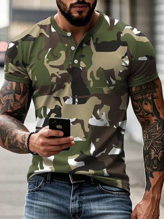 Men's Camouflage Dog T-shirt