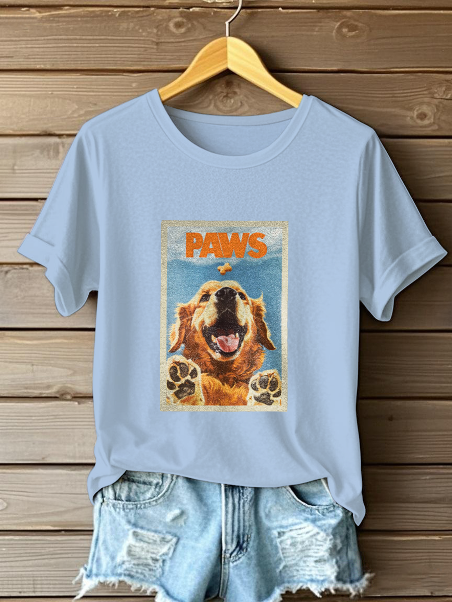 Women's Golden Retriever Printed Casual T-shirt