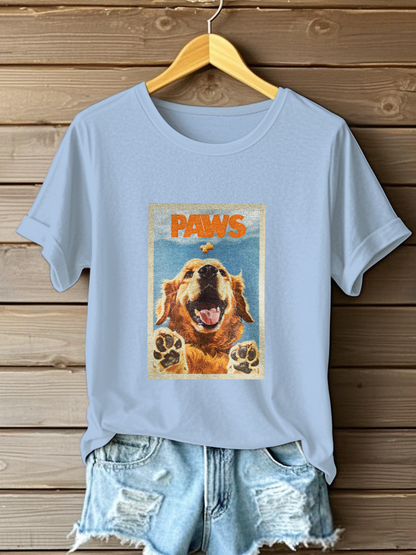 Women's Golden Retriever Printed Casual T-shirt
