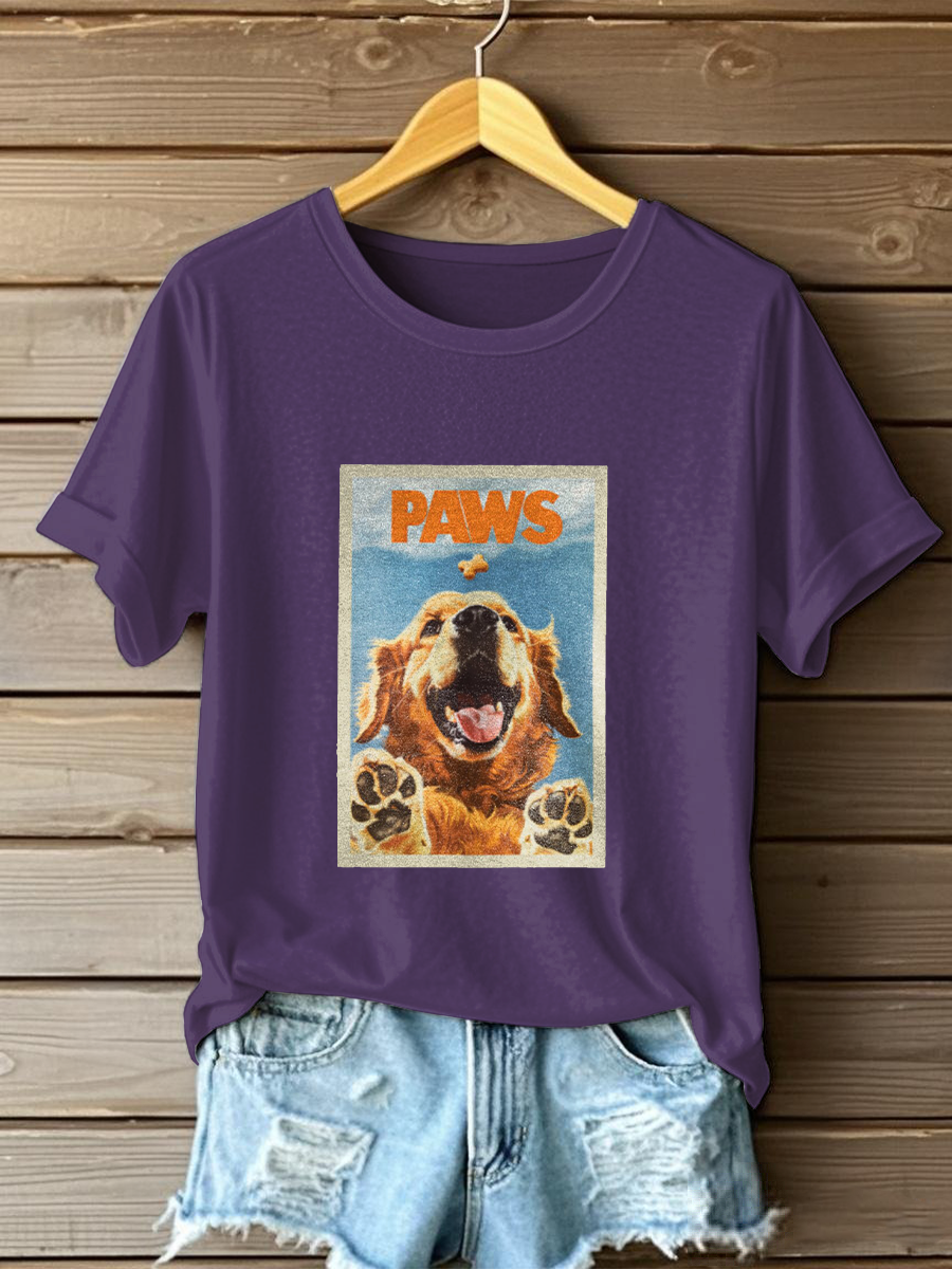 Women's Golden Retriever Printed Casual T-shirt