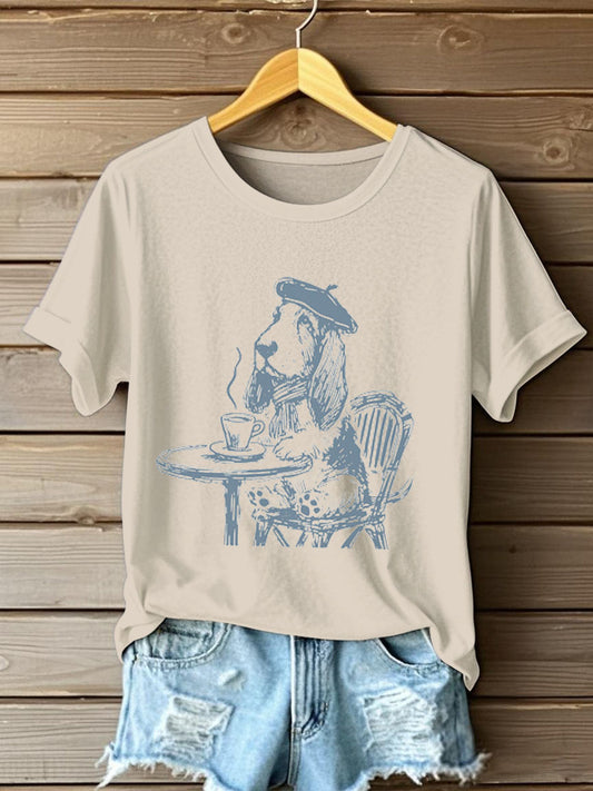 Women's Funny Dog Day Printed T-shirt