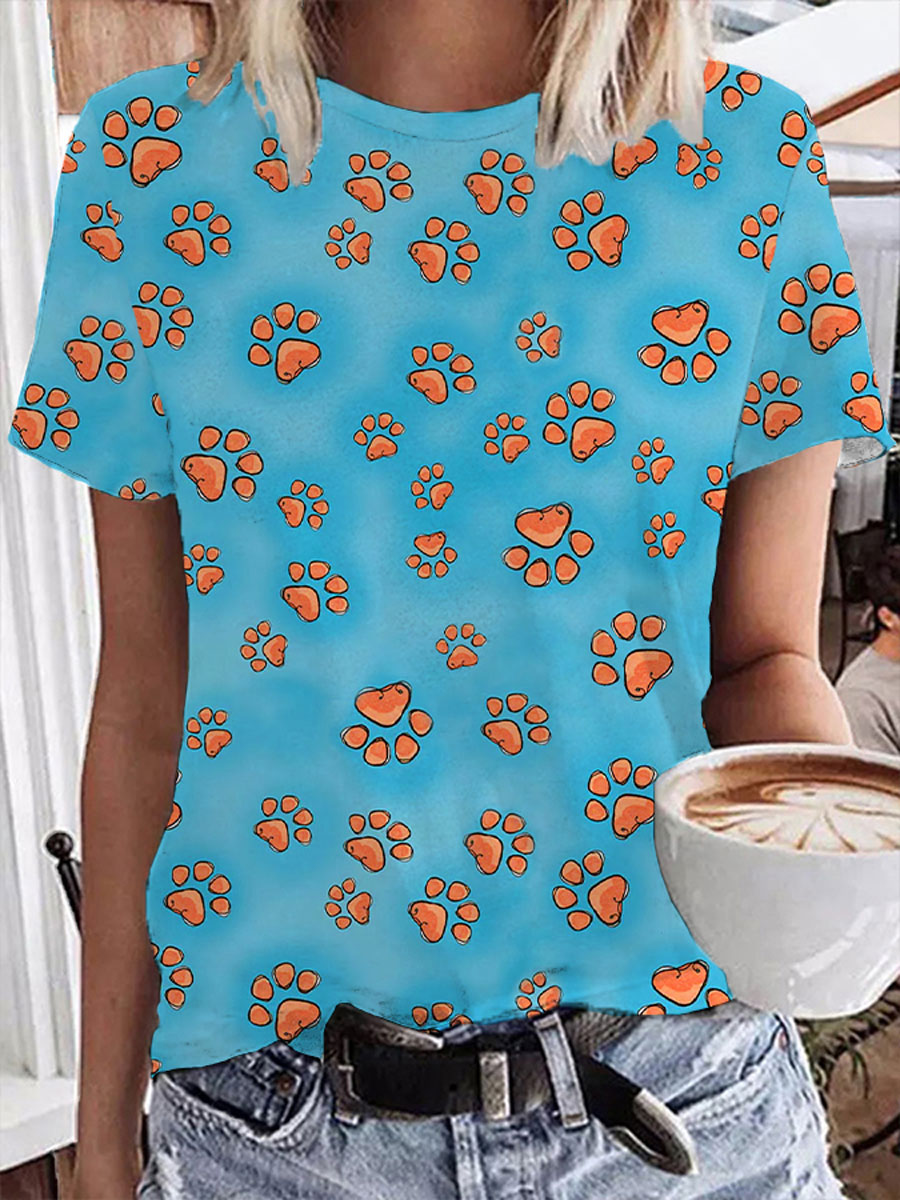 Women's Funny Paw Print T-Shirt