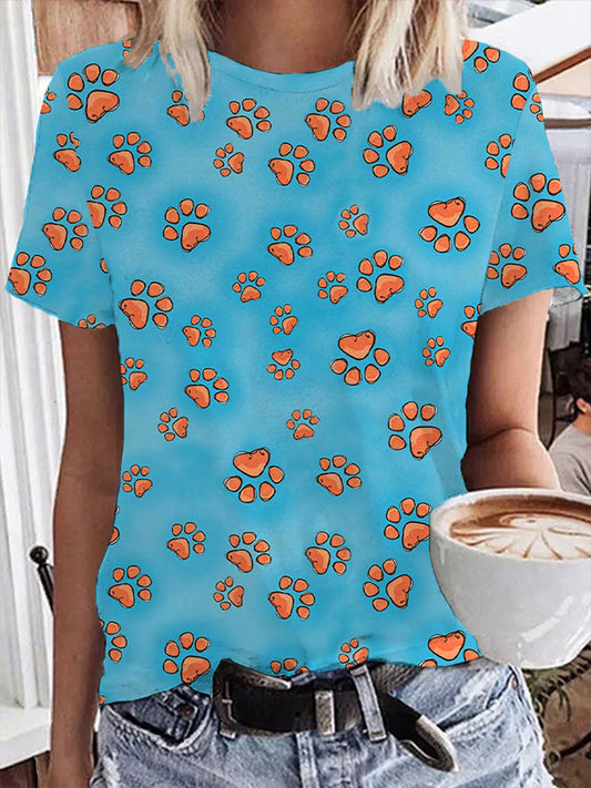 Women's Funny Paw Print T-Shirt