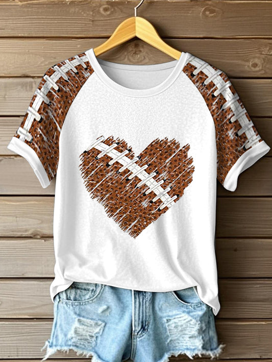 Women's Football Lover O-neck Short-sleeved T-shirt