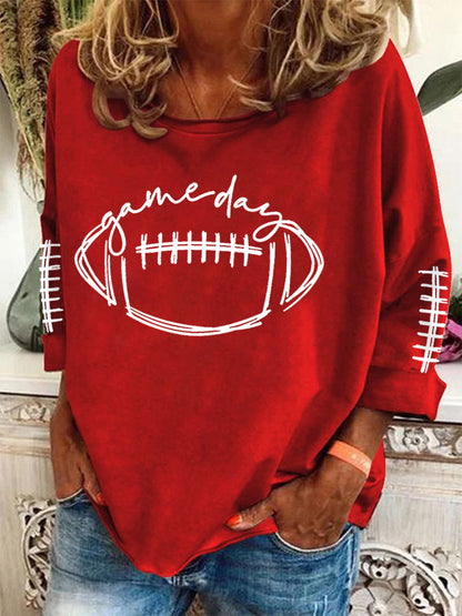 Women's Football Lovers Gameday Casual Long-Sleeve Top