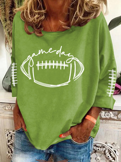 Women's Football Lovers Gameday Casual Long-Sleeve Top
