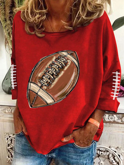 Women's Football Fans Gameday Casual Long-Sleeve Top