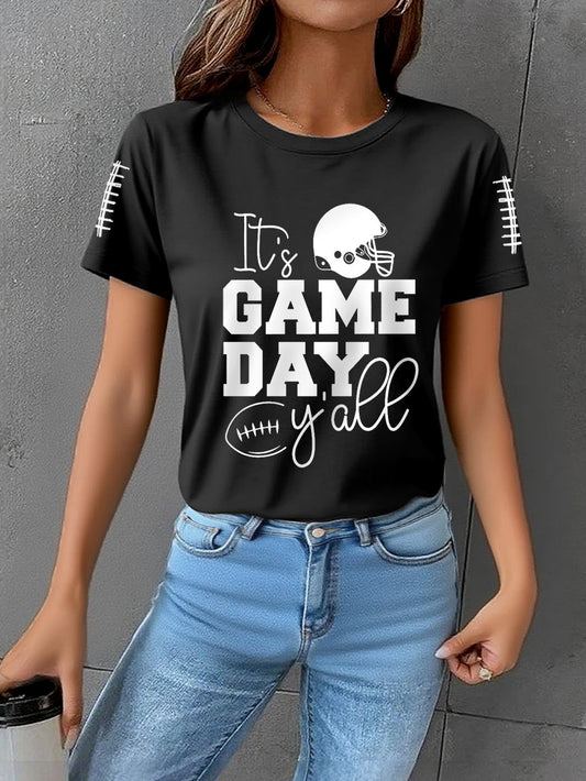 Women's It's Game Day Y'all Football Gameday Football Fans Casual Tee
