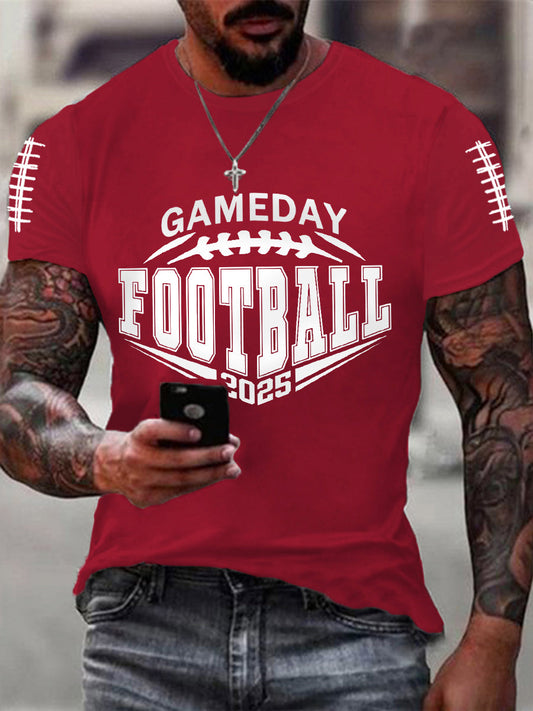 Men's Football Gameday 2025 Football Fans Gift Casual Tee