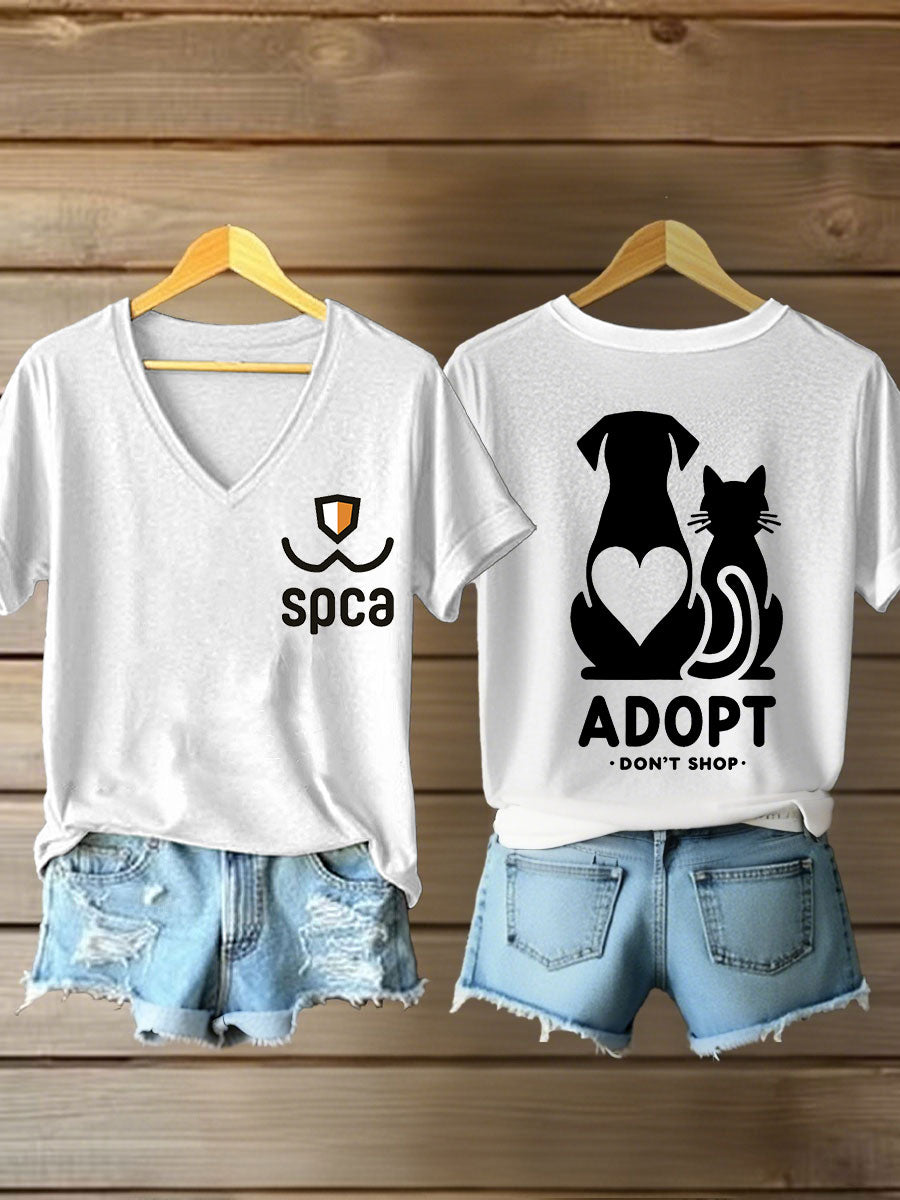 Women's SPCA V-neck T-shirts