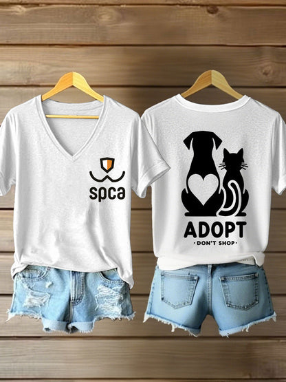Women's SPCA V-neck T-shirts