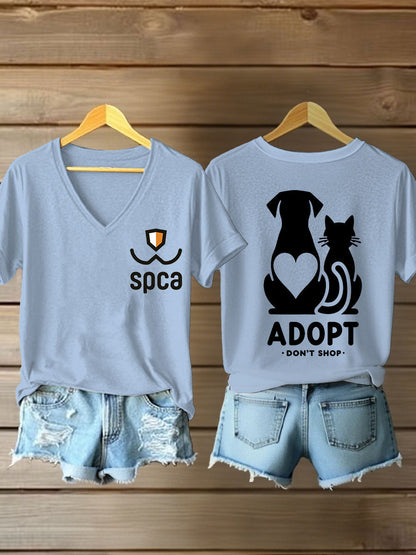 Women's SPCA V-neck T-shirts