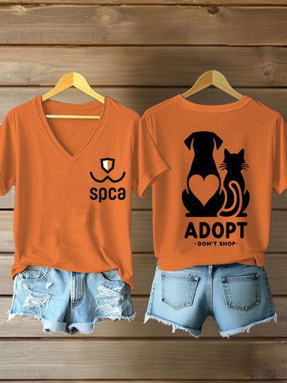 Women's SPCA V-neck T-shirts