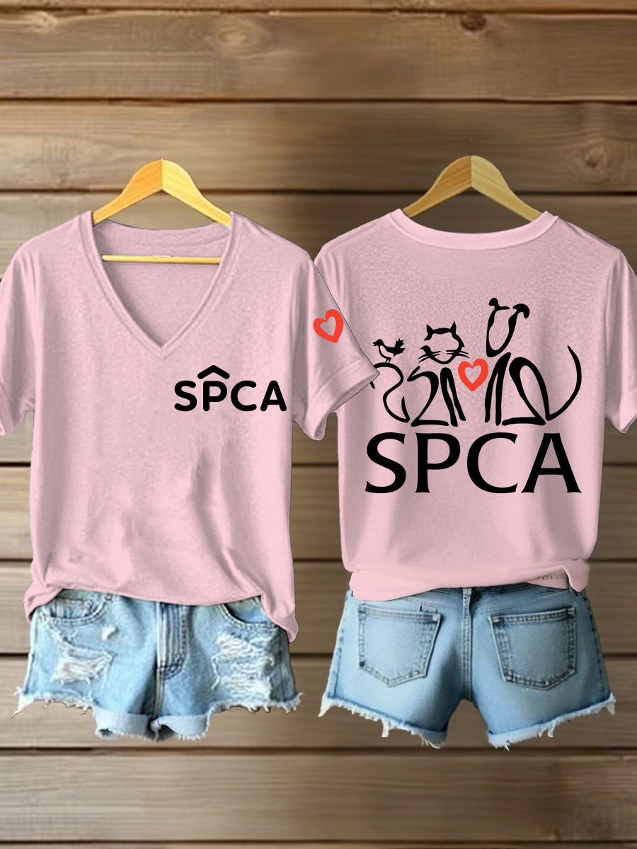 Women's SPCA V-neck T-shirts