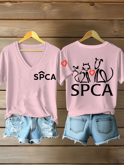 Women's SPCA V-neck T-shirts