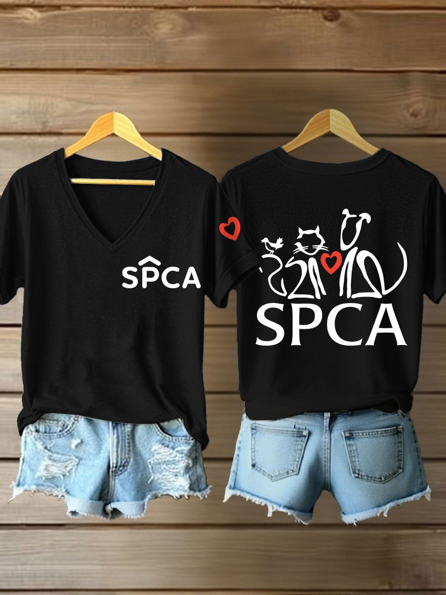 Women's SPCA V-neck T-shirts
