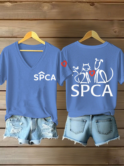 Women's SPCA V-neck T-shirts