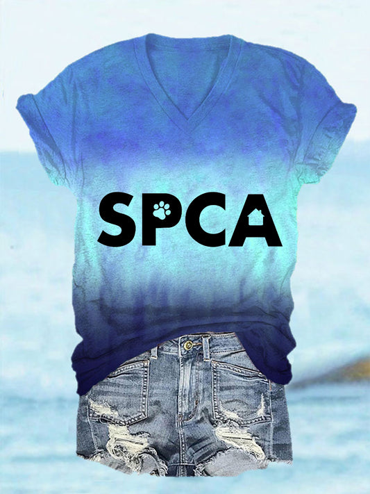 Women's save the pets V-neck T-shirts