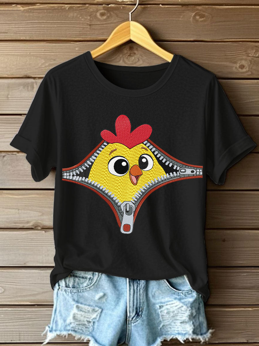 Women's zippered cuckoo casual t-shirts