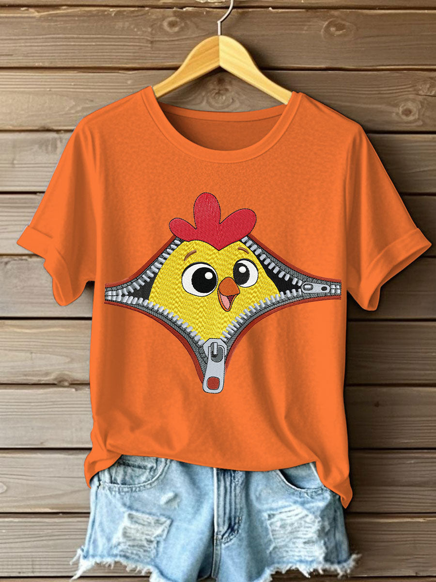 Women's zippered cuckoo casual t-shirts