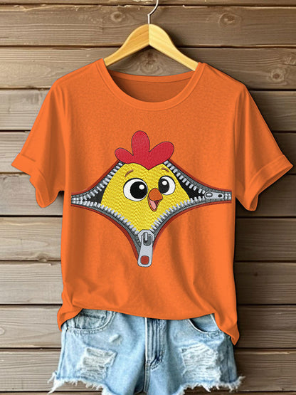 Women's zippered cuckoo casual t-shirts