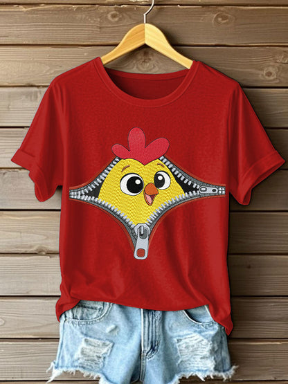Women's zippered cuckoo casual t-shirts